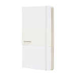 Moleskine gelijnd notitieboek met elastische sluiting kleur wit