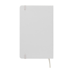 Moleskine gelijnd notitieboek met elastische sluiting kleur wit tweede weergave achterkant