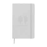 Moleskine gelijnd notitieboek met elastische sluiting kleur wit weergave detail met logo