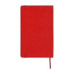 Moleskine gelijnd notitieboek met elastische sluiting kleur donkerrood tweede weergave achterkant