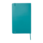 Moleskine gelijnd notitieboek met elastische sluiting kleur pastel blauw tweede weergave achterkant
