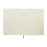 Moleskine Classic gelijnde notebook, zachte kaft en sluiting kleur zwart derde weergave achterkant
