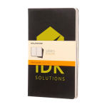 Moleskine Cahier gelijnde schrift met kartonnen kaft en binnenvak kleur zwart weergave zeefdruk