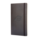 Moleskine Classic geruit notitieboek met flexibele kaft kleur zwart weergave detail met logo