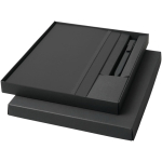 Cadeauset met notitieboek met harde kaft en pen met zwarte inkt kleur zwart tweede weergave