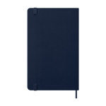 Papieren agenda per dag met lederlook en harde kaft Moleskine kleur blauw tweede weergave achterkant