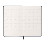 Papieren agenda per dag met lederlook en harde kaft Moleskine kleur blauw derde weergave