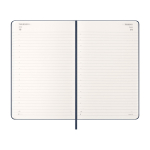 Papieren agenda per dag met lederlook en harde kaft Moleskine kleur blauw vierde weergave
