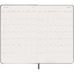 Papieren agenda per dag met lederlook en harde kaft Moleskine kleur blauw vierde weergave