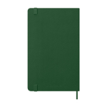 Papieren agenda per dag met lederlook en harde kaft Moleskine kleur groen tweede weergave achterkant