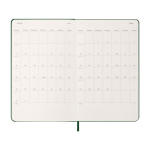 Papieren agenda per dag met lederlook en harde kaft Moleskine kleur groen derde weergave