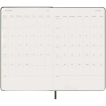 Papieren agenda per dag met lederlook en harde kaft Moleskine kleur groen vierde weergave