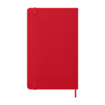 Papieren agenda per dag met lederlook en harde kaft Moleskine kleur donkerrood tweede weergave achterkant
