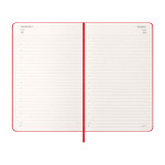 Papieren agenda per dag met lederlook en harde kaft Moleskine kleur donkerrood vierde weergave