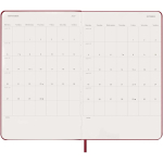 Papieren agenda per dag met lederlook en harde kaft Moleskine kleur donkerrood vierde weergave