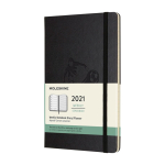 Wekelijkse agenda voor 12 maanden met harde kaft Moleskine kleur zwart weergave detail met logo