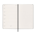Wekelijkse agenda voor 12 maanden met harde kaft Moleskine kleur zwart vierde weergave