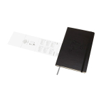 Wekelijkse agenda voor 12 maanden met harde kaft Moleskine kleur zwart weergave detail met logo