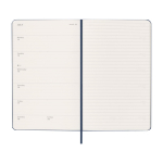 Wekelijkse agenda voor 12 maanden met harde kaft Moleskine kleur blauw vierde weergave
