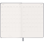 Wekelijkse agenda voor 12 maanden met harde kaft Moleskine kleur blauw vierde weergave