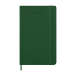 Wekelijkse agenda voor 12 maanden met harde kaft Moleskine kleur groen tweede weergave voorkant