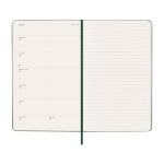 Wekelijkse agenda voor 12 maanden met harde kaft Moleskine kleur groen vierde weergave