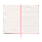 Wekelijkse agenda voor 12 maanden met harde kaft Moleskine kleur donkerrood vierde weergave