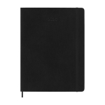 Wekelijkse agenda van leer-kleurig papier met zachte kaft Moleskine kleur zwart tweede weergave voorkant