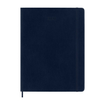 Wekelijkse agenda van leer-kleurig papier met zachte kaft Moleskine kleur blauw tweede weergave voorkant