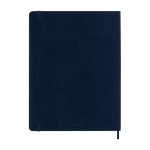 Wekelijkse agenda van leer-kleurig papier met zachte kaft Moleskine kleur blauw tweede weergave achterkant