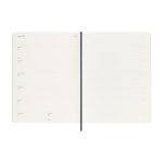 Wekelijkse agenda van leer-kleurig papier met zachte kaft Moleskine kleur blauw vierde weergave