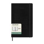 Wekelijkse planner van kunststofleer, Moleskine kleur zwart weergave detail met logo