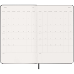 Horizontale weekagenda met binnenvak Moleskine kleur zwart vierde weergave