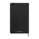 Vegan XL gelijnd notitieboek met pythonlook Moleskine Vegea Boa kleur zwart tweede weergave achterkant