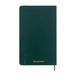 Vegan XL gelijnd notitieboek met pythonlook Moleskine Vegea Boa kleur groen tweede weergave achterkant
