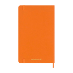 XL gelijnd notitieboek met zachte vegan Moleskine Vegea Capri kaft kleur oranje tweede weergave achterkant