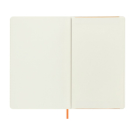 XL gelijnd notitieboek met zachte vegan Moleskine Vegea Capri kaft kleur oranje vierde weergave