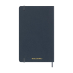 XL gelijnd notitieboek met zachte vegan Moleskine Vegea Capri kaft kleur grijsachtig blauw tweede weergave achterkant