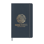 XL gelijnd notitieboek met zachte vegan Moleskine Vegea Capri kaft kleur grijsachtig blauw