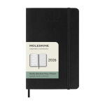 Wekelijkse pocketagenda met zachte kaft en sluiting Moleskine kleur zwart
