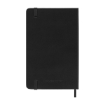 Dagagenda in zakformaat met harde kaft en binnenvak Moleskine kleur zwart tweede weergave achterkant