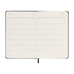 Dagagenda in zakformaat met harde kaft en binnenvak Moleskine kleur zwart derde weergave