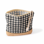 Toilettas van gerecycled katoen en jute met ruitdesign 220 g/m² kleur zwart tweede weergave