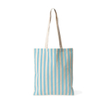 Gestreepte tas van gerecycled katoen met hengsels 180 g/m² kleur pastel blauw