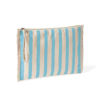 Toilettas van gerecycled katoen met polslus 180 g/m² kleur pastel blauw eerste weergave