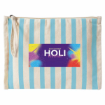 Toilettas van gerecycled katoen met polslus 180 g/m² kleur pastel blauw derde weergave