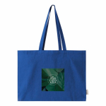 Oversize tas van katoen met zijvouw en hengsels 220 g/m² kleur blauw derde weergave