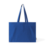 Oversize tas van katoen met zijvouw en hengsels 220 g/m² kleur blauw
