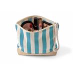 Gestreepte toilettas van katoen en jute 220 g/m² kleur blauw tweede weergave
