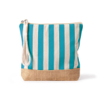 Gestreepte toilettas van katoen en jute 220 g/m² kleur blauw
